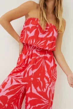 FatFace Red Bennie Ikat Jumpsuit -Fashion Clothing Store T60374s4