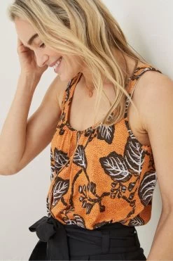 FatFace Yellow Flora Vine Floral Vest -Fashion Clothing Store U04 284s3