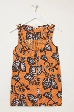 FatFace Yellow Flora Vine Floral Vest -Fashion Clothing Store U04 284s5