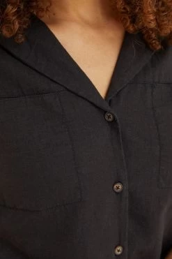 FatFace Val Linen Blend Black Shirt 16 FatFace Val Linen Blend Black Shirt -Fashion Clothing Store U04487s8