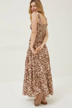 FatFace Marina Floral Maxi Brown Skirt -Fashion Clothing Store U04520s2