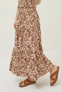 FatFace Marina Floral Maxi Brown Skirt -Fashion Clothing Store U04520s3