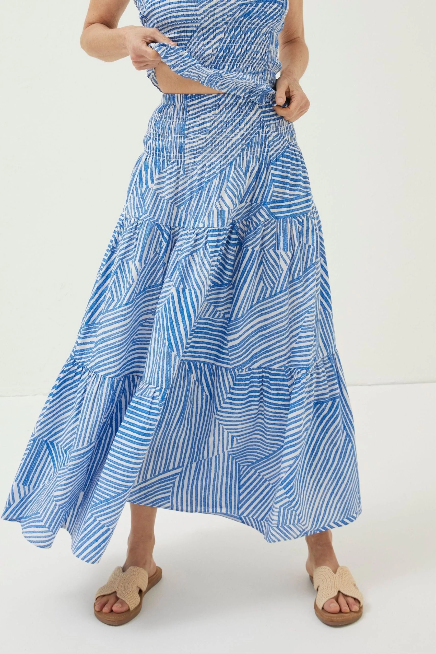 FatFace Blue Marina Abstract Maxi Skirt 3 FatFace Blue Marina Abstract Maxi Skirt - Image 3
