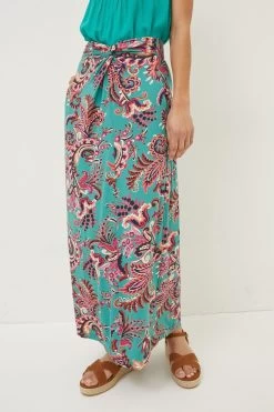 FatFace Green Shona Festival Maxi Skirt