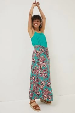 FatFace Green Shona Festival Maxi Skirt -Fashion Clothing Store U12 267s3