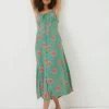 FatFace Green Ariel Bali Blooms Midi Dress