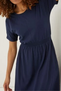FatFace Blue Navi Jersey Midi Dress -Fashion Clothing Store U12366s4