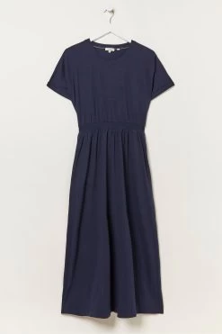 FatFace Blue Navi Jersey Midi Dress -Fashion Clothing Store U12366s6