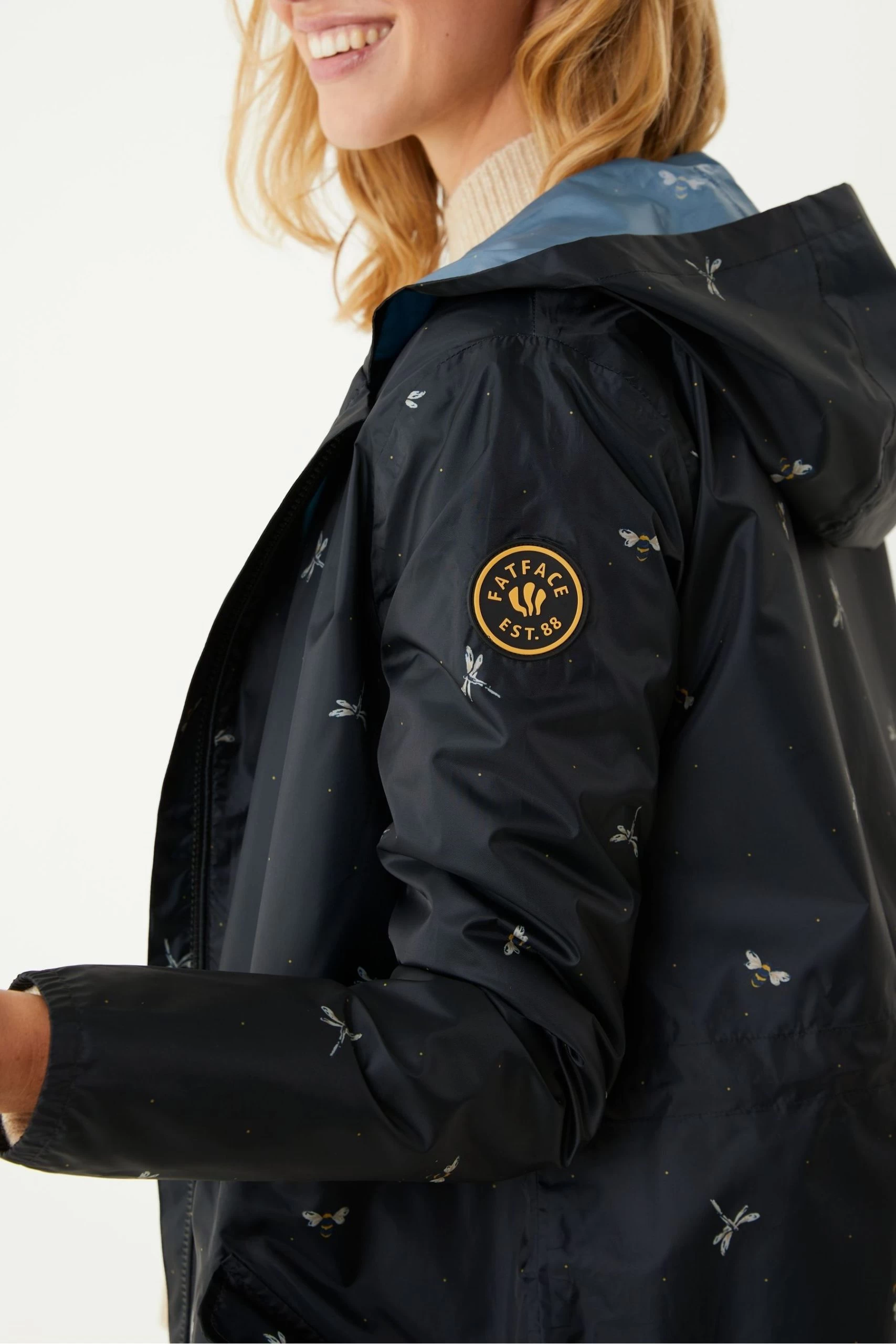 FatFace Womens Printed Waterproof Packable Jacket 7 FatFace Womens Printed Waterproof Packable Jacket - Image 7