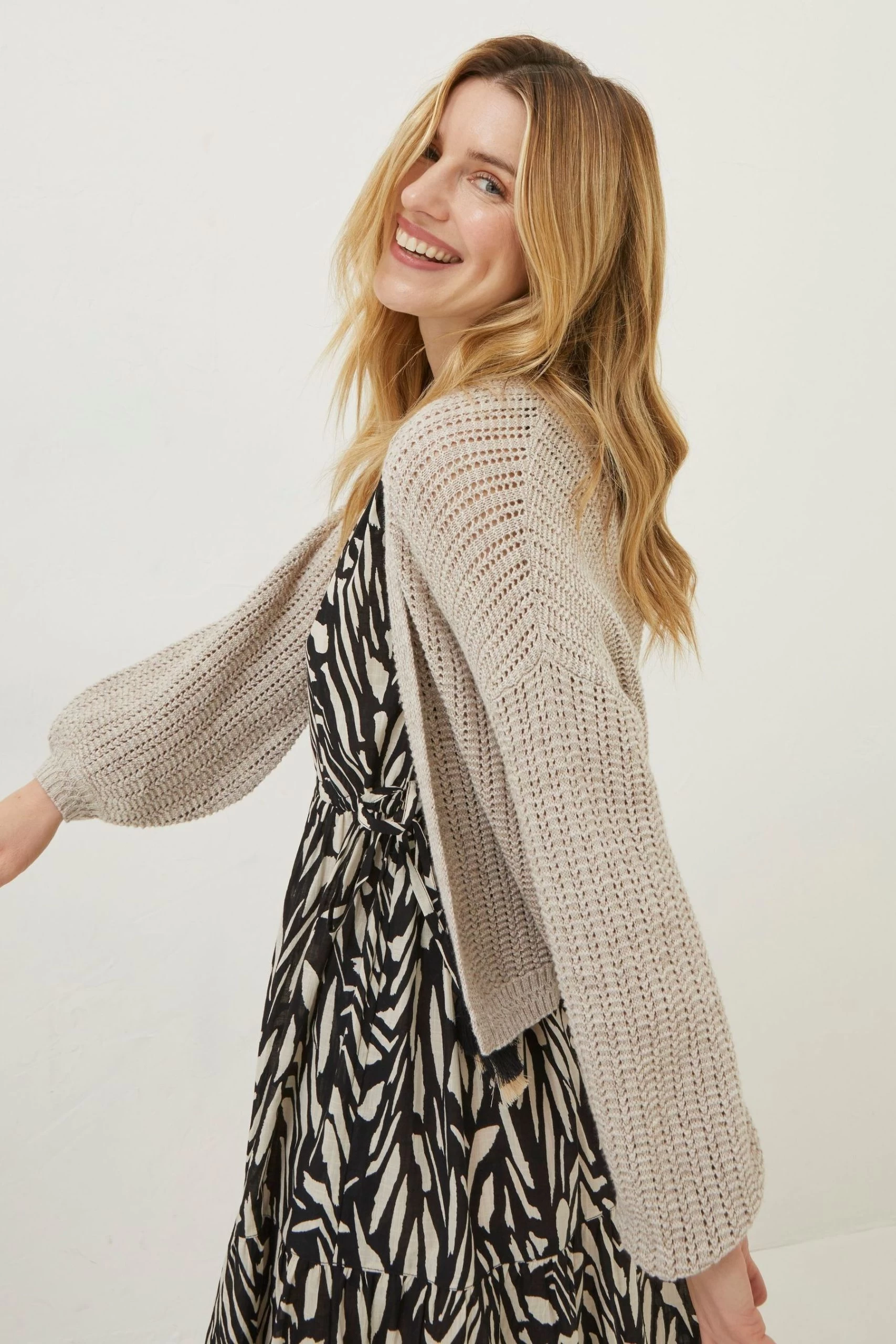 FatFace Natural Anna Crochet Cardigan 3 FatFace Natural Anna Crochet Cardigan - Image 3