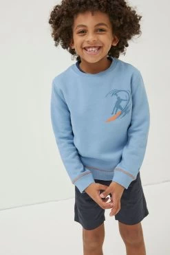 FatFace Blue Dip Dye Surf Crew Neck Sweatshirt